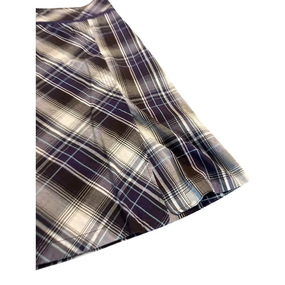 Lerros Purple Plaid A-Line Skirt Size 46/14